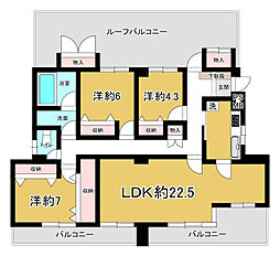 ダイアパレスかちどき橋 3LDKの間取図画像