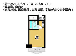 プチメゾン六番町 1Kの間取図画像