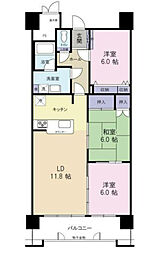 籠屋町アビタシオン 3LDKの間取図画像