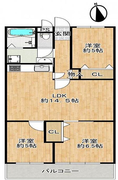 3LDK 間取り