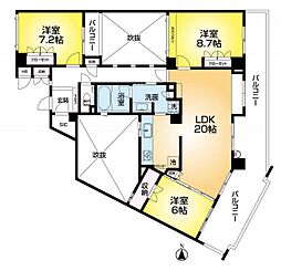 ジークレフ御影山手緑静館 3LDKの間取図画像