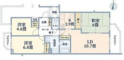 コスモ上野東 3LDKの間取図画像