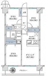 藤和ライブタウン立花 3DKの間取図画像