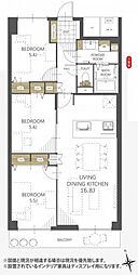 朝日プラザ千里A棟 3LDKの間取図画像