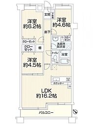 宝塚南雲雀丘ガーデンハウス 3LDKの間取図画像