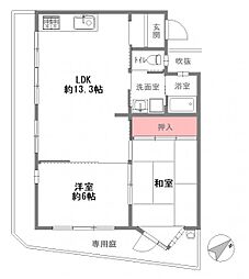 コパン花屋敷 2LDKの間取図画像