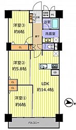 新大阪スカイハイツ 3LDKの間取図画像