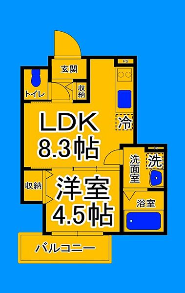 画像2:1LDKの使いやすい間取り！