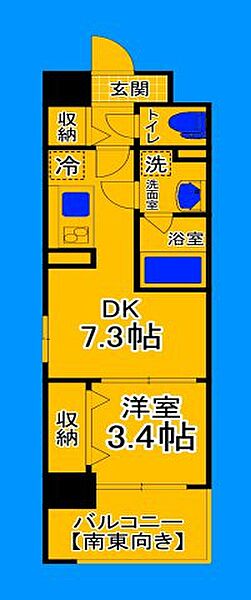 大阪府堺市堺区一条通(賃貸マンション1DK・3階・29.29㎡)の写真 その2