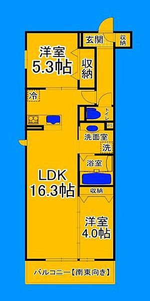 大阪府大阪市住吉区大領5丁目(賃貸アパート2LDK・3階・58.62㎡)の写真 その2