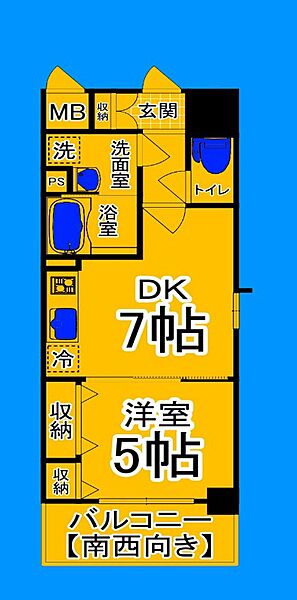 大阪府堺市堺区竜神橋町1丁(賃貸マンション1DK・7階・33.44㎡)の写真 その2