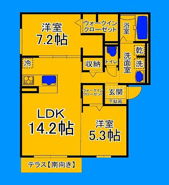 大阪府大阪市住吉区万代6丁目(賃貸アパート2LDK・1階・65.05㎡)の写真 その2