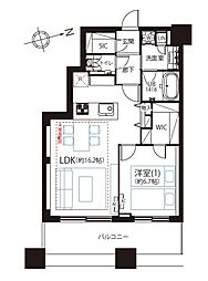 芝浦アイランドケープタワー 1LDKの間取図画像