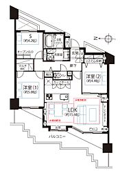 ディアナコート二子玉川園 2SLDKの間取図画像