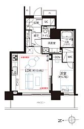 ベイクレストタワー 1LDKの間取図画像