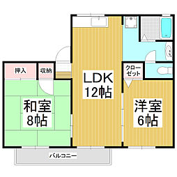 アンダンテ 2LDKの間取図画像