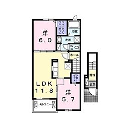 カーサデスパシオ3 2LDKの間取図画像