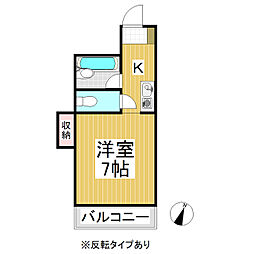サングリーン'93 ワンルームの間取図画像