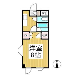 グリーンコート 1Kの間取図画像