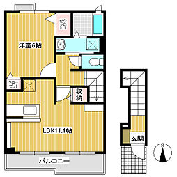 シャン・ド・フィオーレ 1LDKの間取図画像