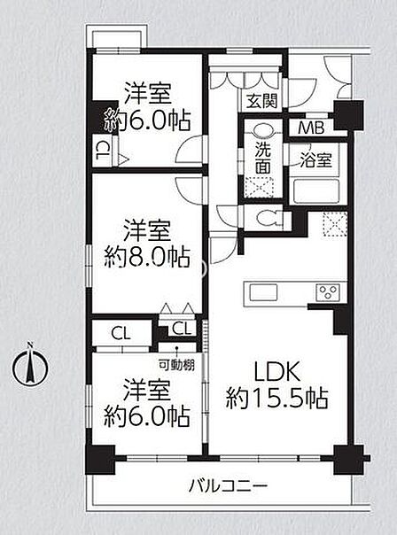 3LDK 間取り