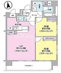 レアシス相模原駅前 2LDKの間取図画像