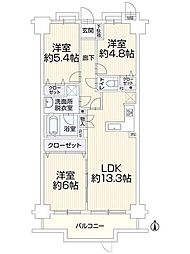 マージュ高幡不動 3LDKの間取図画像