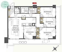 ライオンズプラザ西八王子 4LDKの間取図画像