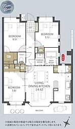 レクセルマンション京王堀之内 3LDKの間取図画像