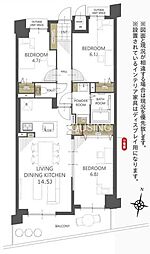 ファミール八王子並木町 3LDKの間取図画像