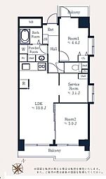 東急ドエルアルス相模原 2SLDKの間取図画像