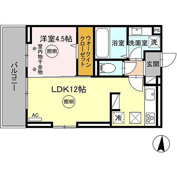 D-ROOM津福今町 105｜福岡県久留米市津福今町(賃貸アパート1LDK・1階・40.29㎡)の写真 その2