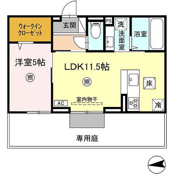 ラ・ルーチェ宮の陣駅前 102｜福岡県久留米市宮ノ陣1丁目(賃貸アパート1LDK・1階・41.31㎡)の写真 その2