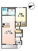 ルーラル高良内  ｜ 福岡県久留米市高良内町（賃貸アパート1LDK・1階・47.57㎡） その2