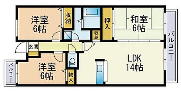 昭和コンフォルト前原 705号｜福岡県糸島市前原北4丁目(賃貸マンション3LDK・7階・67.95㎡)の写真 その2