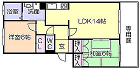 ディアコートA 103 ｜ 福岡県久留米市津福本町6-3（賃貸アパート2LDK・1階・65.40㎡） その2