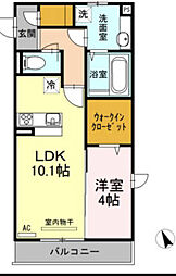 プリムローズ 3階1LDKの間取り