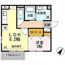 セジュール合川南 201 ｜ 福岡県久留米市合川町1577（賃貸アパート1LDK・2階・34.70㎡） その2