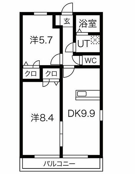 アウラガーデンA・B B-102｜愛知県名古屋市瑞穂区高田町２丁目(賃貸アパート2LDK・1階・53.98㎡)の写真 その2