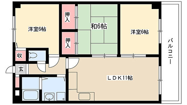 ハイム御器所 3B｜愛知県名古屋市昭和区御器所１丁目(賃貸マンション3LDK・3階・65.76㎡)の写真 その2