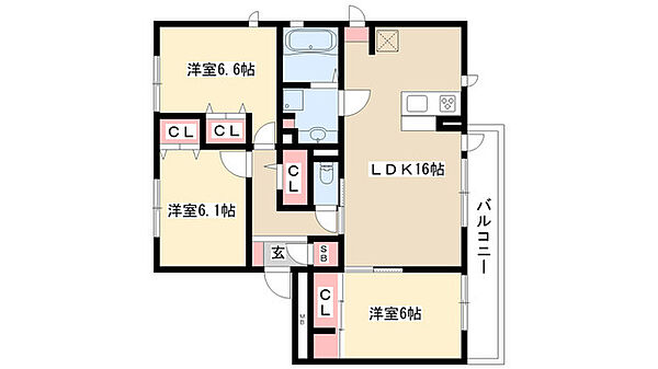 グランツ　川名 201｜愛知県名古屋市昭和区広路本町６丁目(賃貸アパート3LDK・2階・79.69㎡)の写真 その2