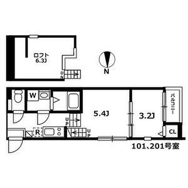 メモリアル 201｜愛知県名古屋市熱田区二番２丁目(賃貸アパート2K・2階・25.05㎡)の写真 その2