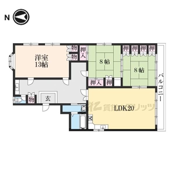 アクトロンビル 3階｜京都府長岡京市井ノ内下印田(賃貸マンション3LDK・3階・110.00㎡)の写真 その2