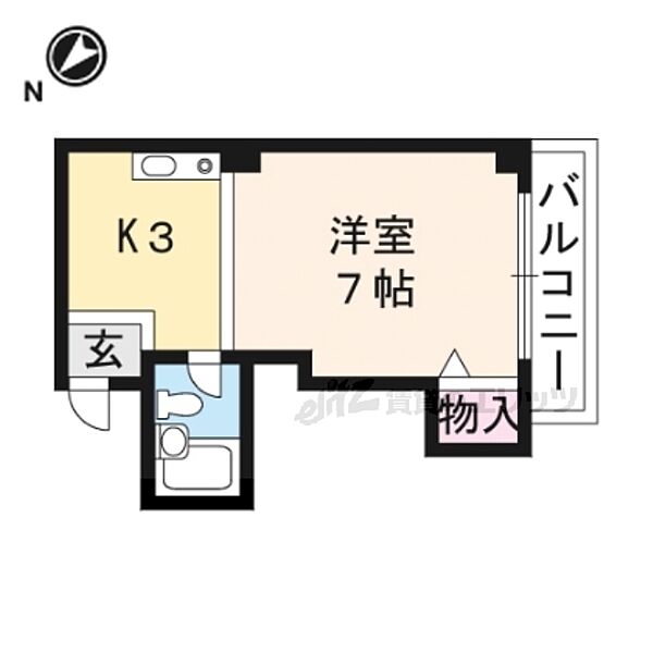 京都府京都市山科区小野蚊ケ瀬町(賃貸マンション1K・2階・22.00㎡)の写真 その2