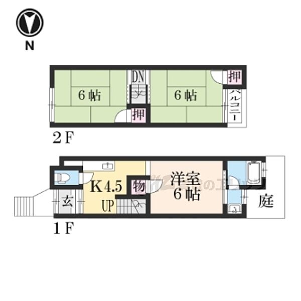 大塚高岩2-68　貸家 ｜京都府京都市山科区大塚高岩(賃貸一戸建3K・--・48.36㎡)の写真 その2