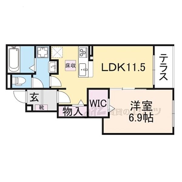 グリーンハイツ加茂I 102｜京都府木津川市加茂町里中門伝(賃貸アパート1LDK・1階・44.20㎡)の写真 その2