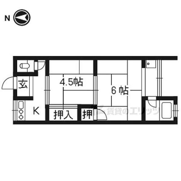 京都府京都市山科区大塚西浦町(賃貸アパート2DK・1階・23.49㎡)の写真 その2