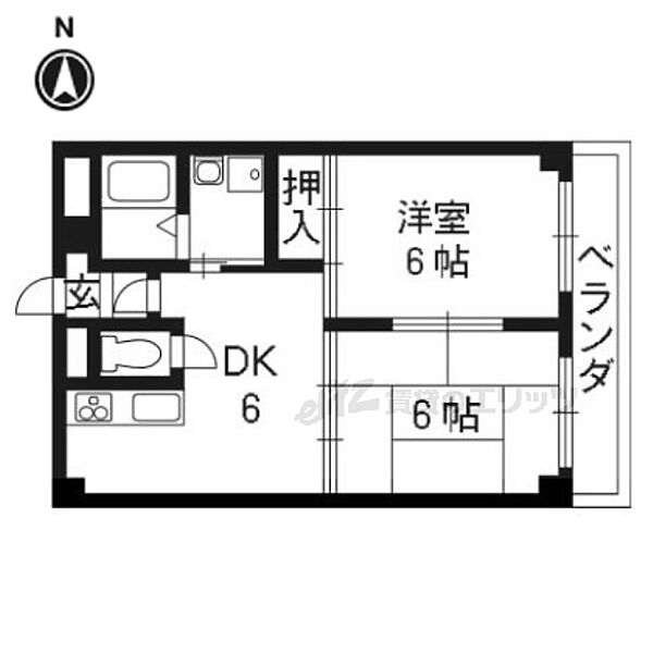 グランドール長岡京 320｜京都府長岡京市長岡２丁目(賃貸マンション2DK・3階・39.52㎡)の写真 その2