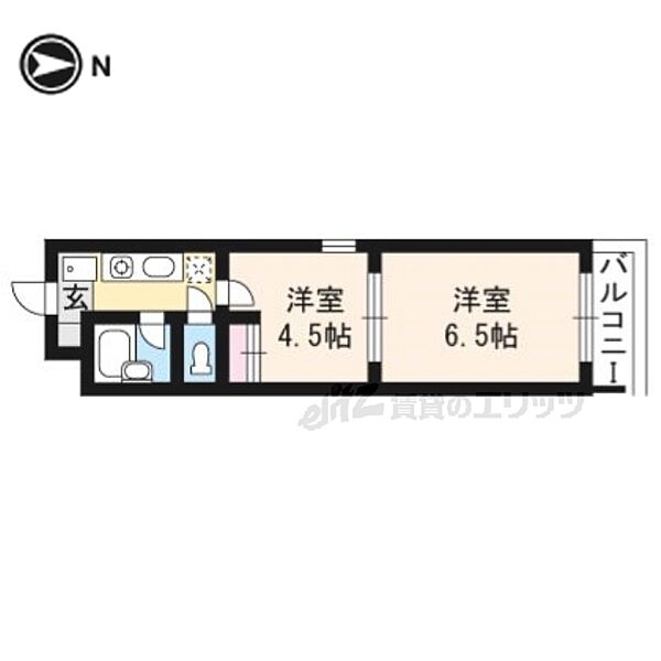 エレガンス東寺 305｜京都府京都市南区西九条豊田町(賃貸マンション2K・3階・27.54㎡)の写真 その2