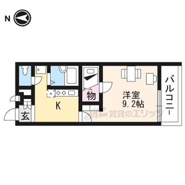 京都府京田辺市三山木中央８丁目(賃貸アパート1K・4階・26.08㎡)の写真 その2